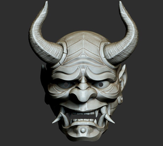 Traditional Japanese Hannya Mask, Oni Mask,samurai Mask decor Element,mask  on Face STL File for 3D Print - Etsy Denmark