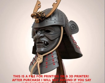 Samurai Kabuto Helmet Japanese Warior 3D print model STL file