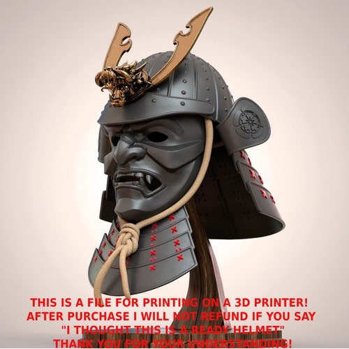 Samurai Kabuto Helmet Japanese Warior 3D Print STL File - Etsy