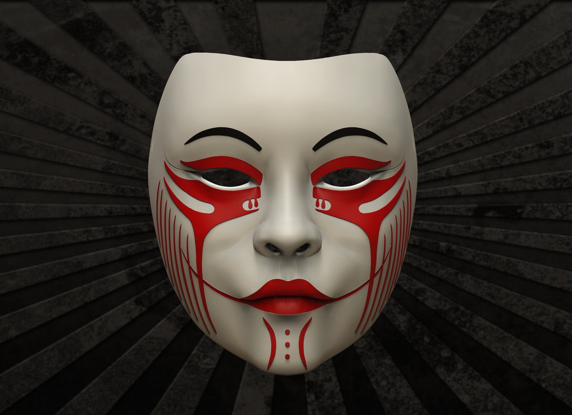 Geisha Mask Anime Mask Model for 3D Print Etsy Australia