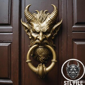 Baphomet Head Door Knocker - 9 Inch Satanic Demon Goat Pagan Occult Decor For Halloween & Gothic Style