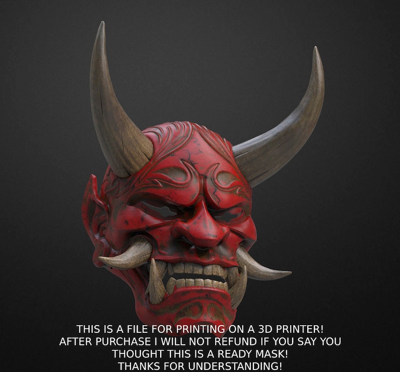 Máscara japonesa Hannya Oni Demon Mask Samurai Mask Archivo Etsy España