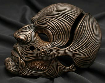 Der Schädel des alten Geistes - Futuristische Maske - Cyber Organic Gesichtsmaske Wanddekor