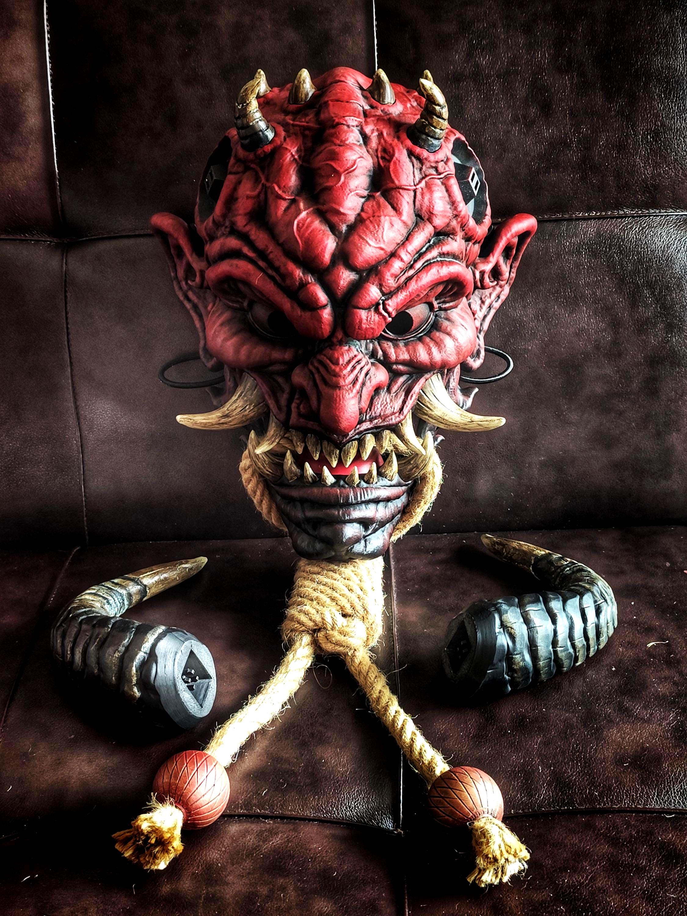 Japanese Oni Hannya Demon Mask, Hand-painted Samurai Cosplay Wall