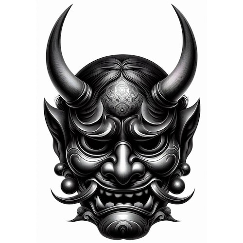 Senn様　No.360オーダーリクエスト品 般若鬼侍能面：マグネットペンダントやコスプレ小道具用の3Dプリント