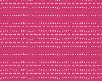 Art Gallery Les Points Rose in Knit fabric by the yard, cotton spandex, pink knit fabric, stretch fabric