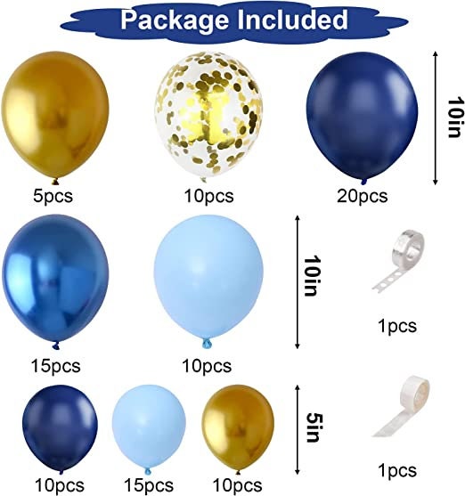 97PCS Navy Blue Gold Confetti Balloon Garland Arch Kit Party - Etsy