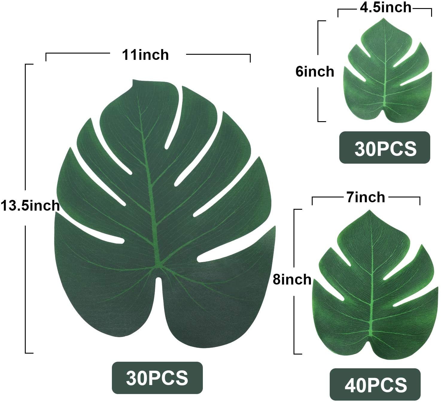 100pcs Artificial Tropical Palm Leaves Monstera Leaves 3 Etsy