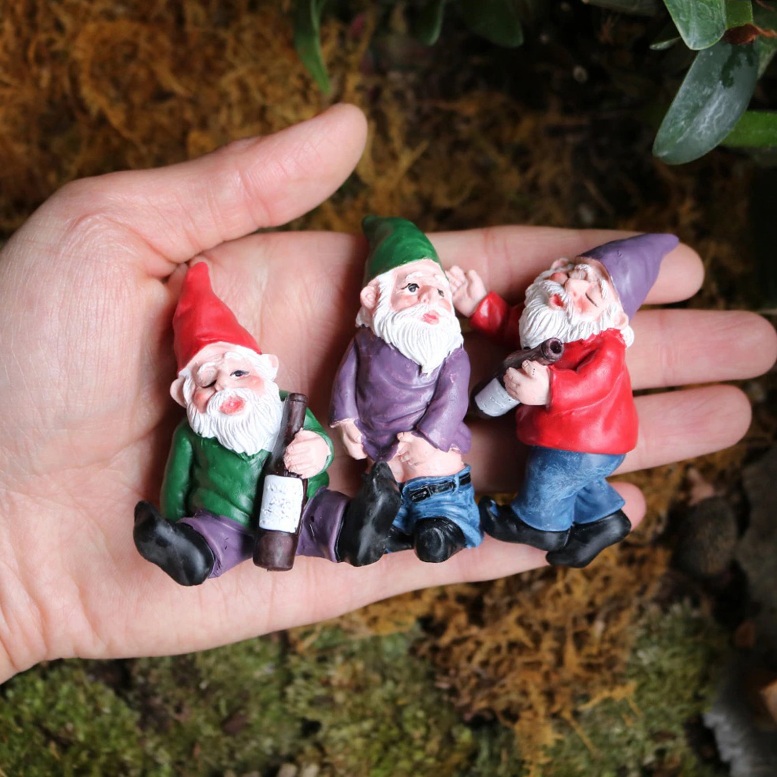 Set of 4pcs Mini Garden Gnomes Statue Fairy Garden Gnomes Set Etsy