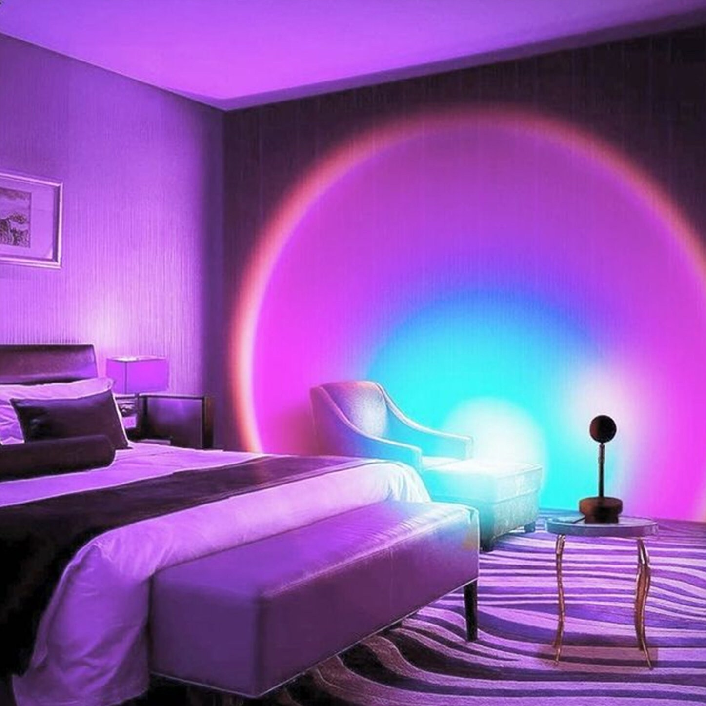 Sunset Lamp Rainbow Sunset Red Projector Led Night Light Sun Etsy