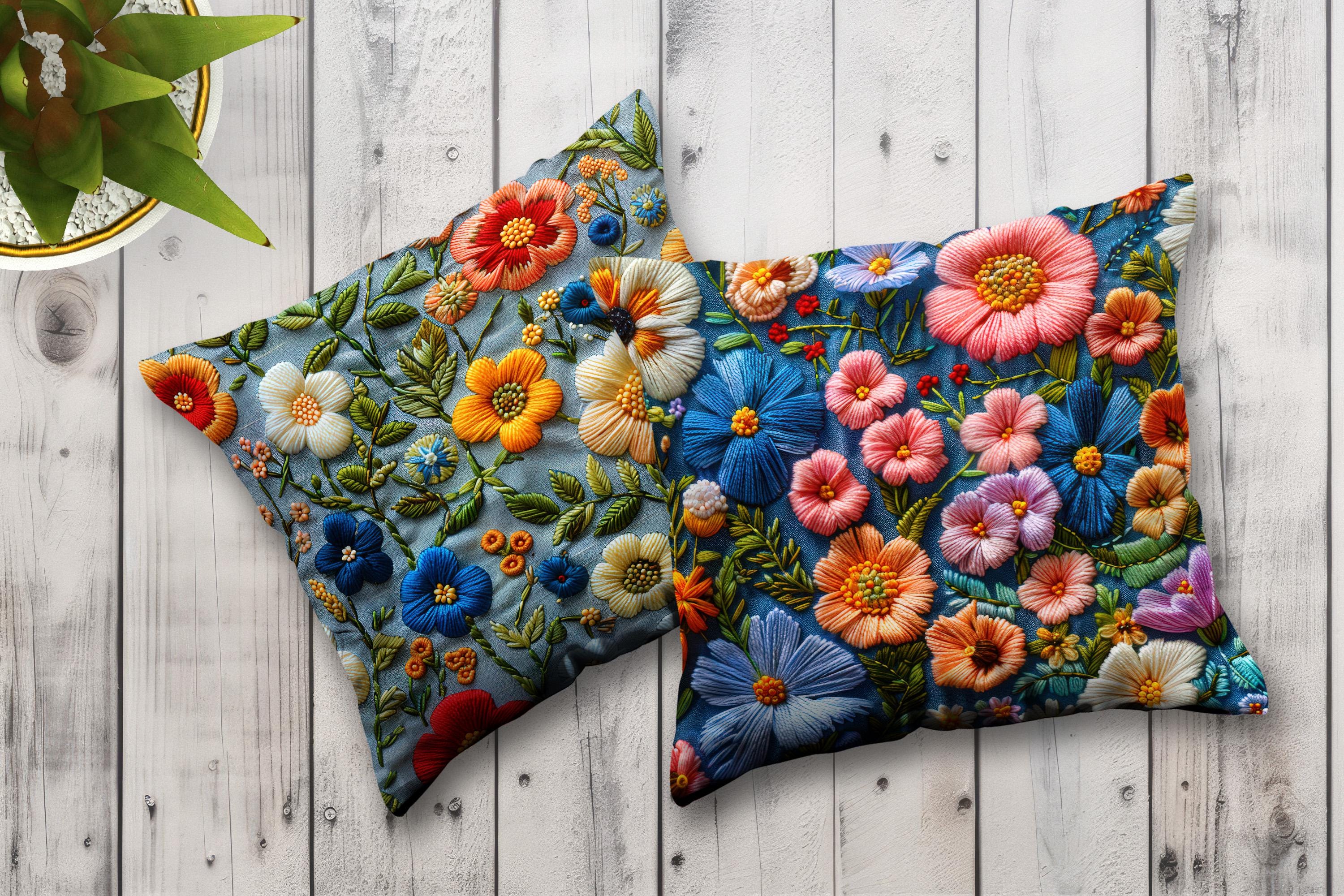 Stumpwork Flowers Embroidery Pattern | 3D Stitched Floral Texture | 3d ...