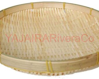 CHOSMO Bamboo Sieve Hand-Wove Bamboo Raft Round Dustpan DIY Decorative Plant for Fruit Bread Basket Kitchen Storage CHOSMO Bamboo Sieve Hand-Wove Bamboo Raft Round Dustpan DIY Decorative Plant for Fruit Bread Basket Kitchen Storage