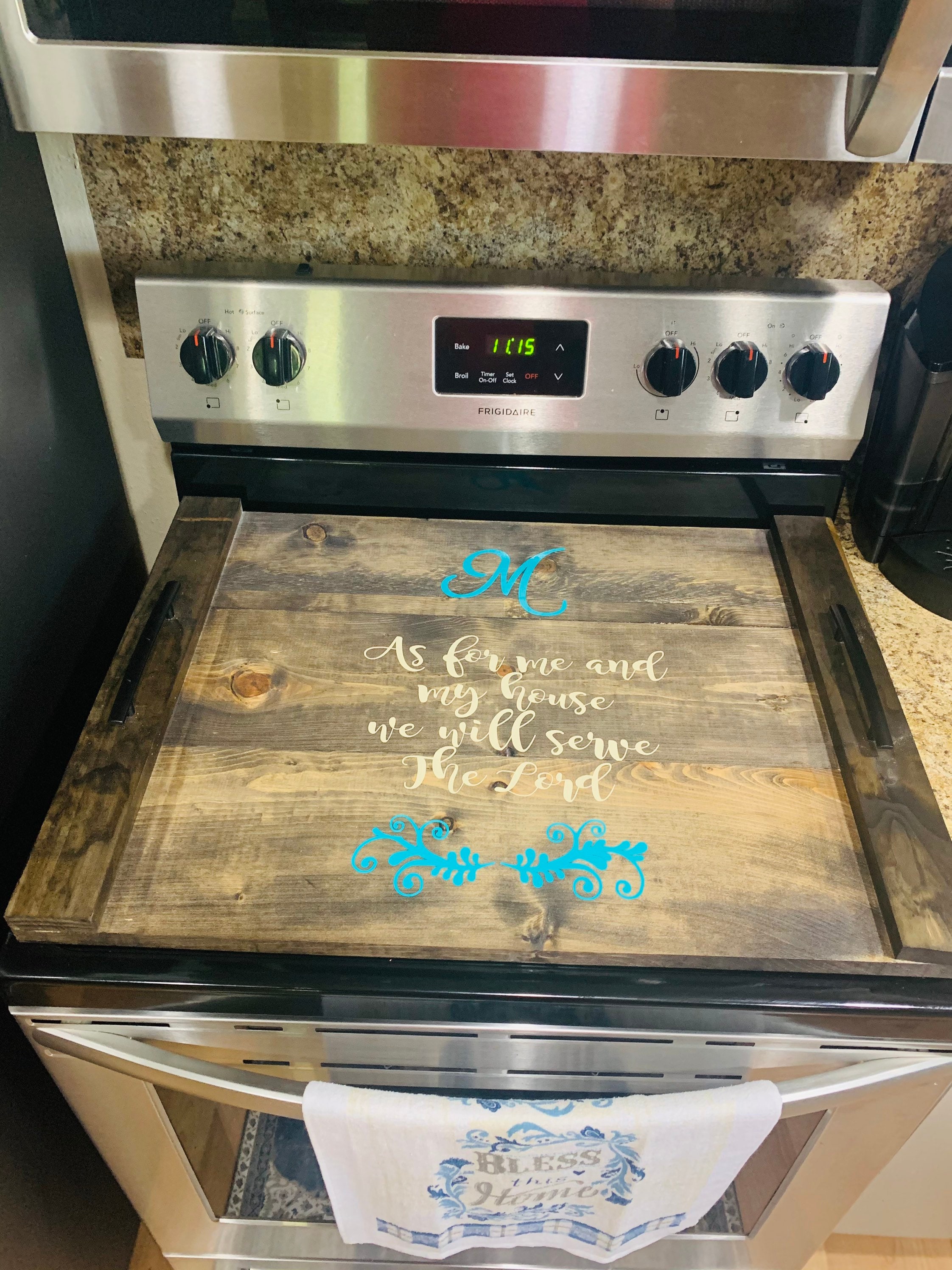 Stove top cover wood noodle board-electric stove cover | Etsy
