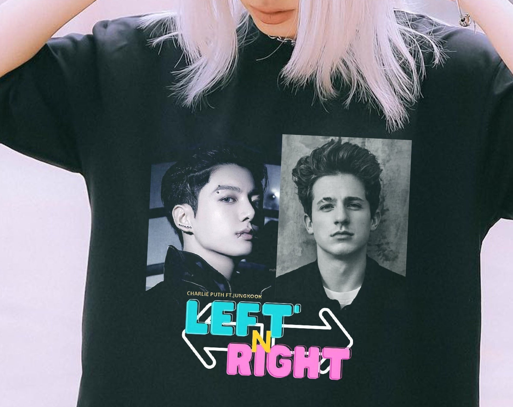 Left and Right with Jungkook Tshirt, Charlie Puth Collab with Jung Kook of BTS Tshirt