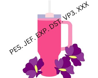 Stanley Love Cup Embroidery, Stanleys sind Pink, Veilchen sind Blau, Valentines