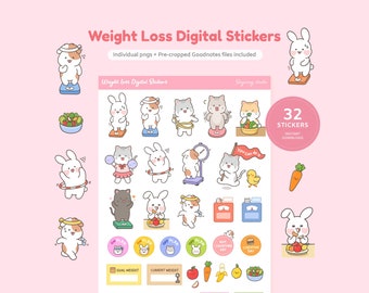Picture of 19 Cute Motivational Weight Loss/healthy Eating/diet Planner Stickers ...