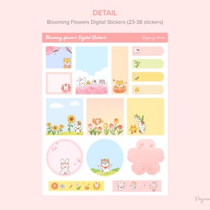 Cute Blooming Flowers Stickers for Digital Planner | Spring Floral ...