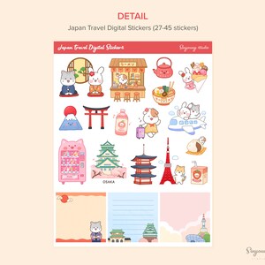 Cute Japan Travel Stickers for Digital Planner | Japan Travel Theme ...