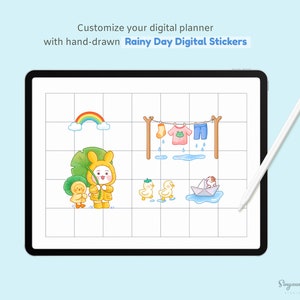 Cute Rainy Day Digital Stickers | Hand Drawn Umbrella Goodnotes ...