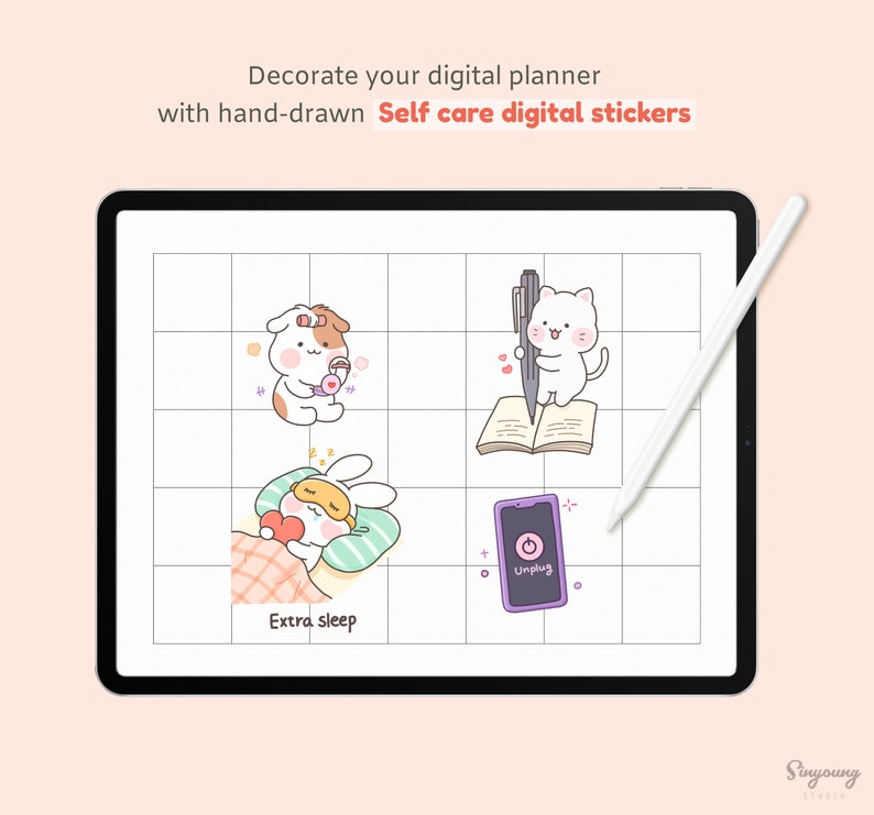 Cute Self Care Goodnotes Stickers, Skincare Digital Planner Stickers ...
