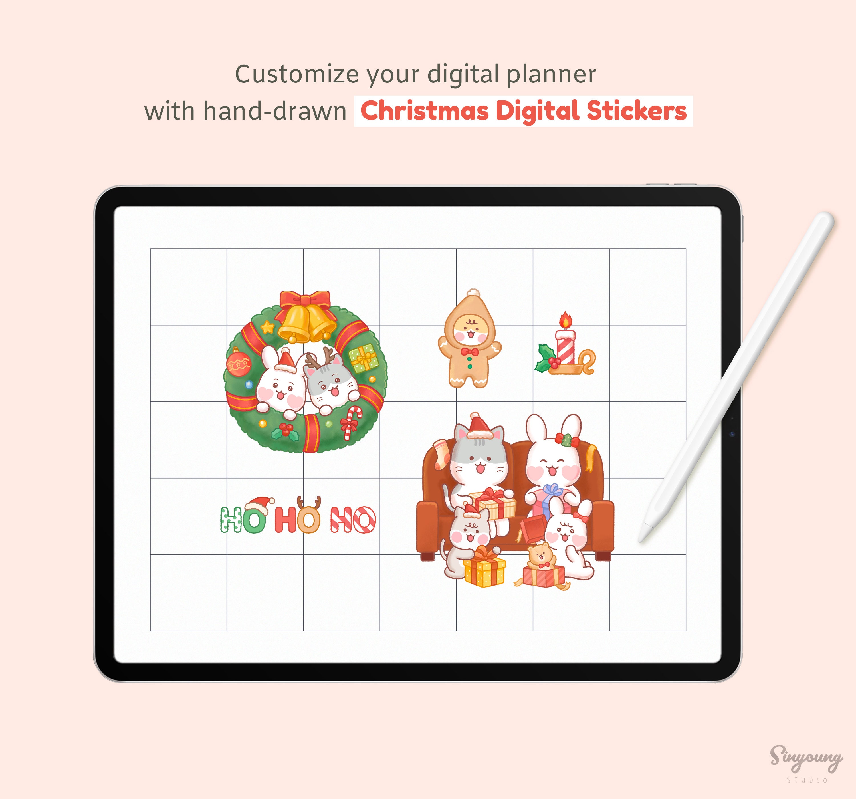 Cute Merry Christmas Stickers for Digital Planner | Happy Holidays ...