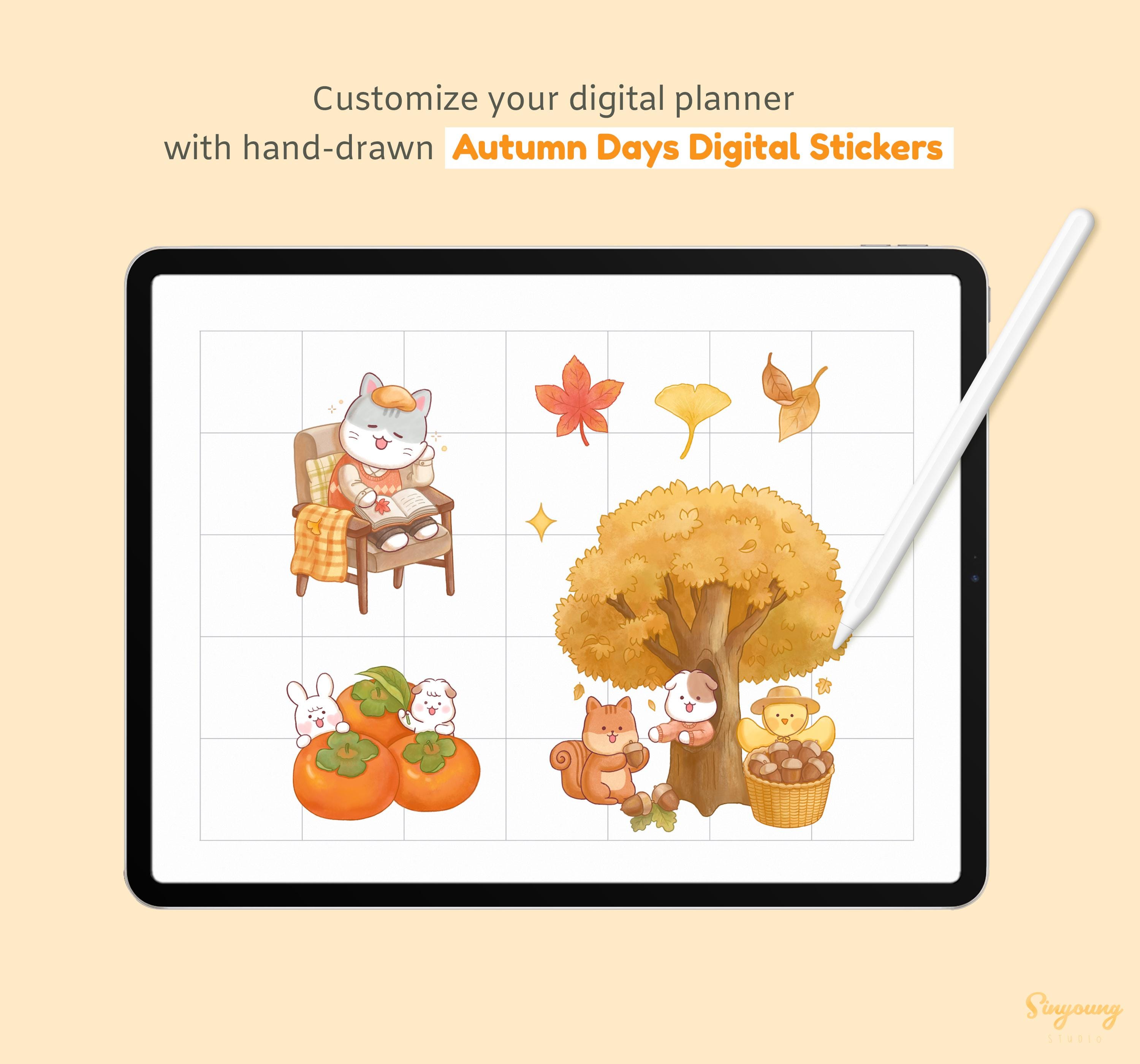 Cozy Autumn Days Digital Planner Stickers | Fall Vibes Goodnotes ...