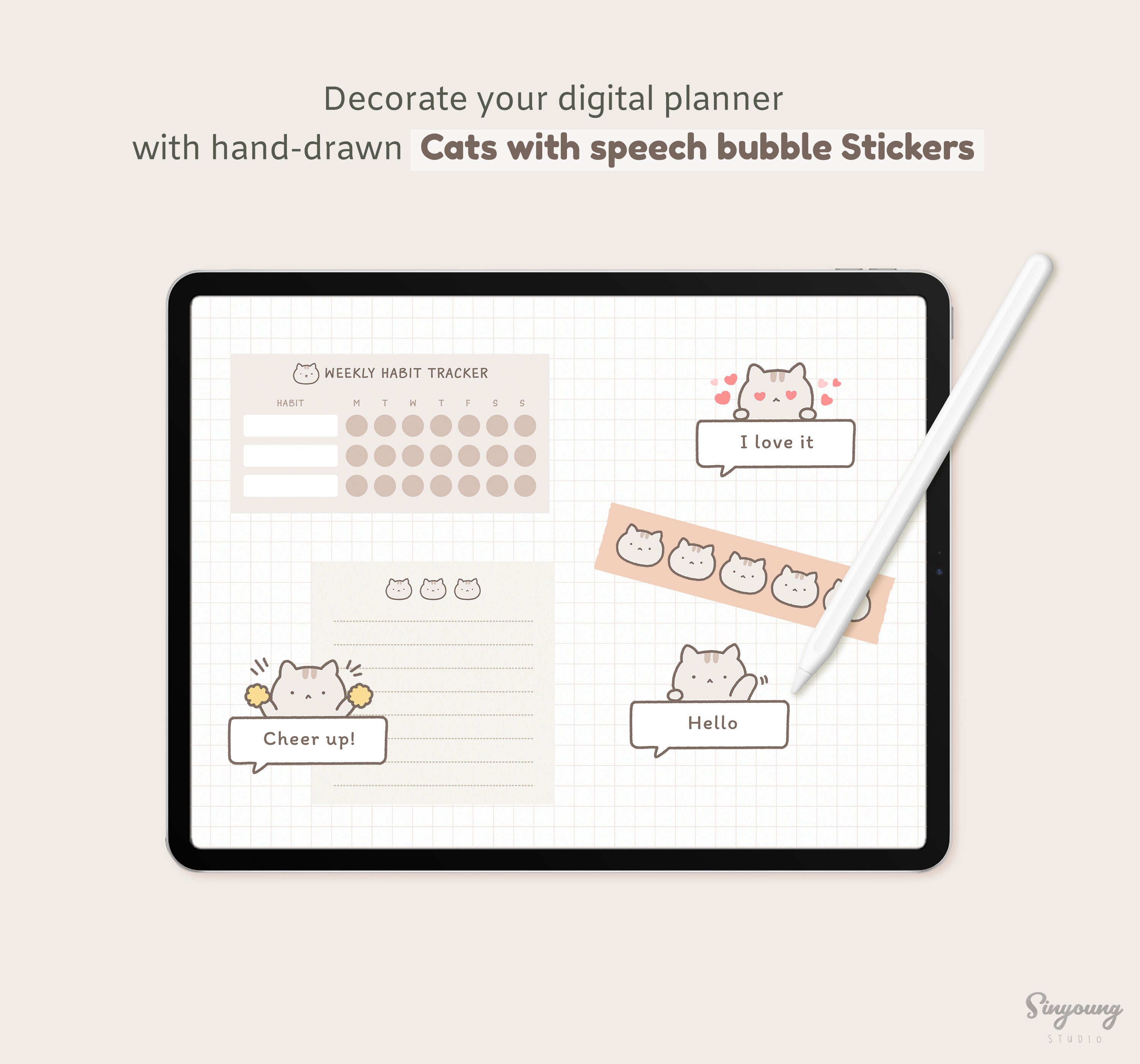 Free printable cat planner stickers - ausdruckbare Katzensticker - freebie