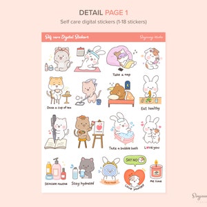 Cute Self Care Goodnotes Stickers, Skincare Digital Planner Stickers ...