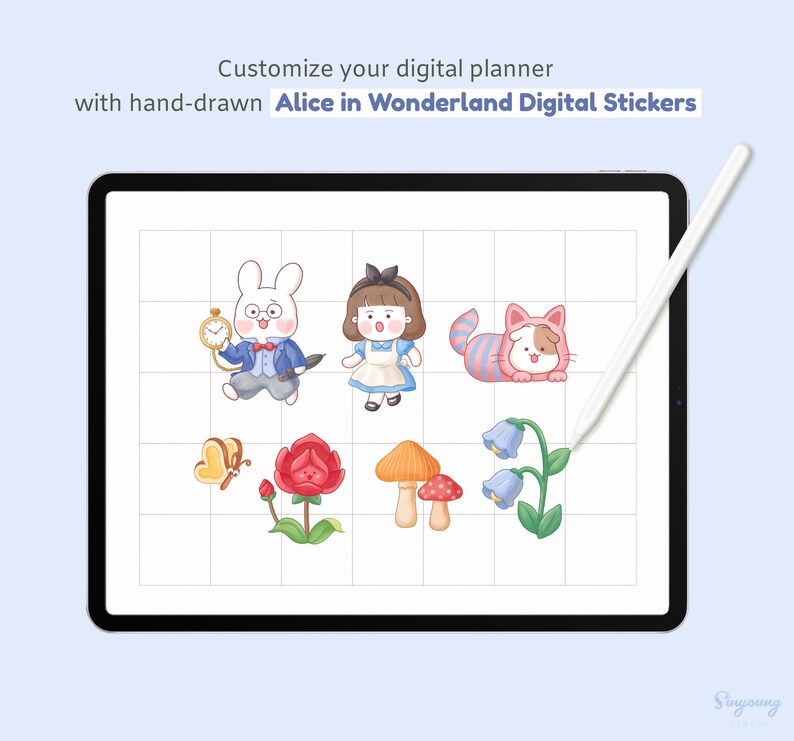 Cute Alice in Wonderland Digital Planner Stickers | Alice Adventure ...