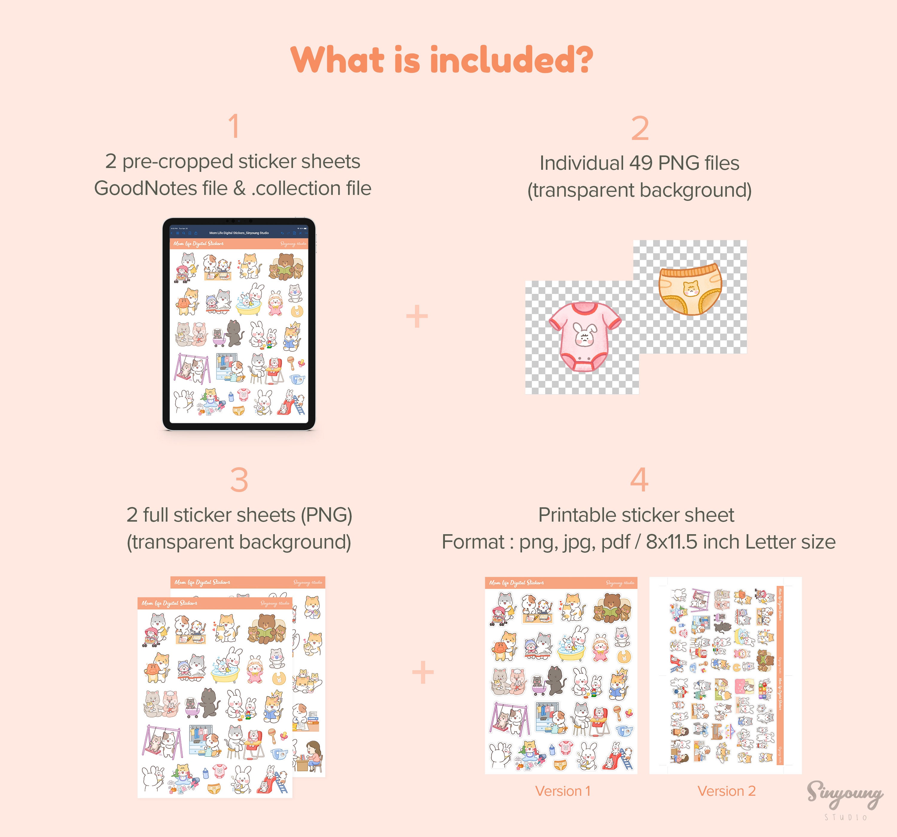 Cute Mom Life Digital Planner Stickers | Hand Drawn Childcare Goodnotes ...