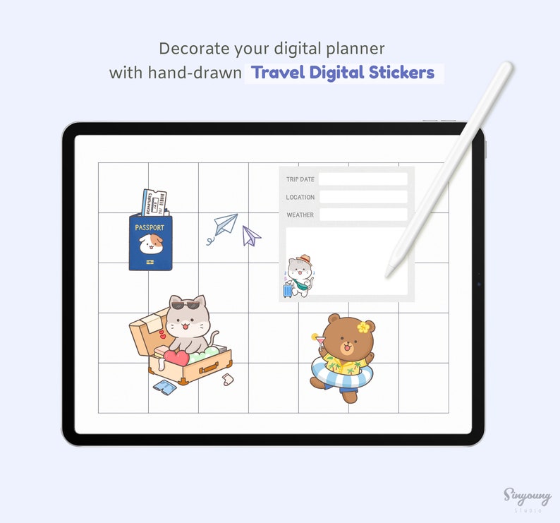 Cute Travel Digital Planner Stickers | Holiday Travel Goodnotes ...