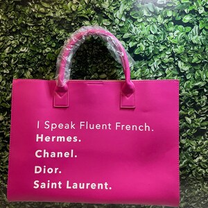 I Speak Fluent French Bag. Vegan Leather Tote Bag Weekend 