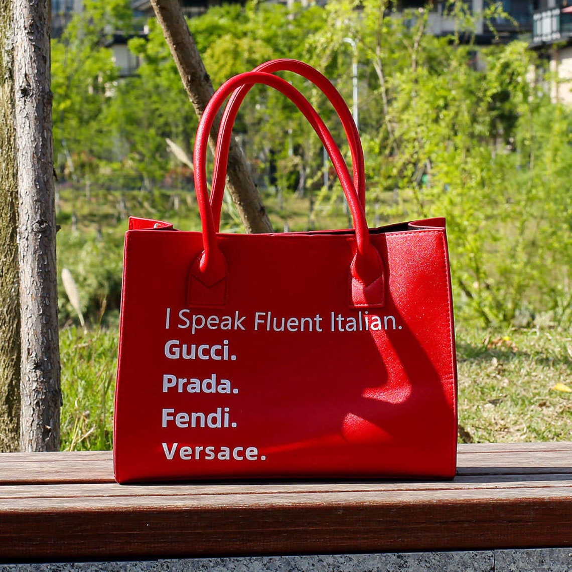 I Speak Fluent Italian Bag. Vegan Italian Leather Tote Bag Etsy