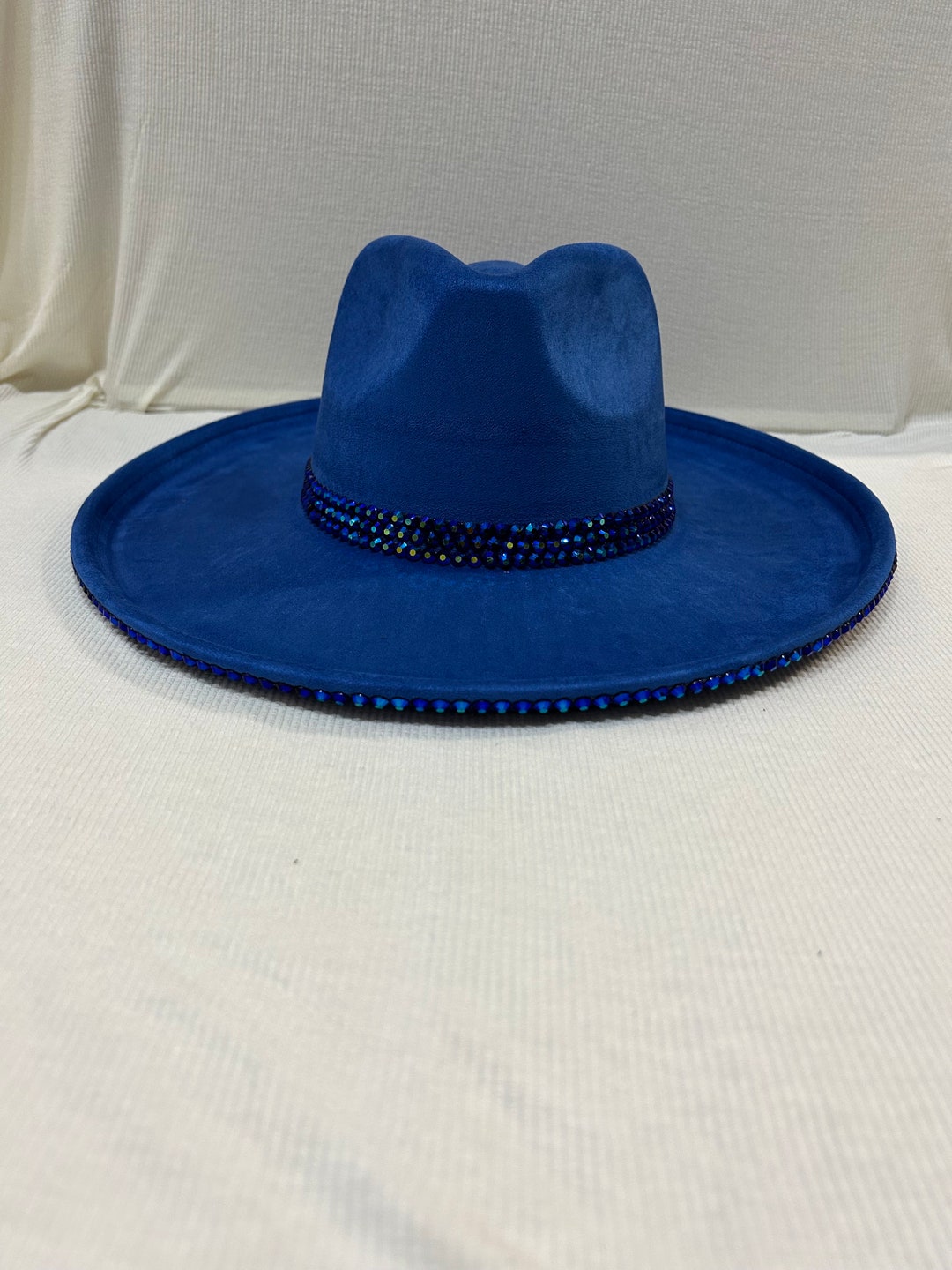 Blue Fedora Hat Upturn Wide Brim Hat Fedora for Men Fedora Etsy