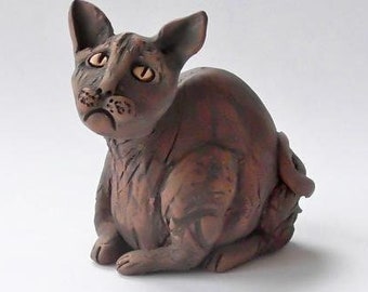 ceramic cat, cat figurine, clay sculpture, cat sculpture, cat charm, cat lover gift, cat art, cat decor,gifts for cat lovers
