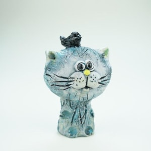 cat lover gift, ceramic cat, cat figurine,  sculpture, cat sculpture, cat charm, cat lover gift, cat art, cat decor, gifts for cat lovers