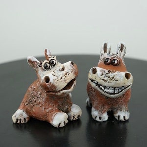 ceramic hippos , hippos figurine, clay sculpture, hippos sculpture, animal lover gift, hippos lover gift, hippos art, animal sculptures