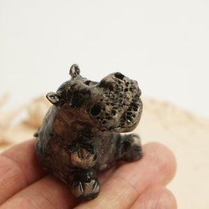 Miniature Ceramic Hippo Figurine for Tea Rituals - Zen Tea Gift