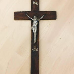 Vintage Wooden Crucifix – Antique Catholic Wall Cross, Jesus Christ Cross, Christian Home Decor