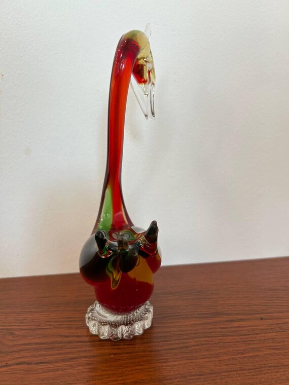 イタリア製　鳥の置物　ガラス ヴィンテージ ムラーノガラス 白鳥の置物 – 23 cm イタリア製