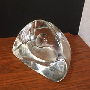 Vintage Mats Jonasson Sweden Full Lead Crystal Duck Sculpture Art Glass Paperweight Signed Wildlife Figurine Home Decor Gift