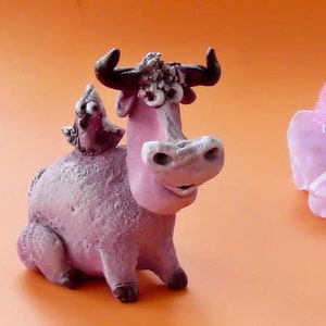 ceramic cow  , cow  figurine, clay sculpture, cow  sculpture, animal lover gift, cow  lover gift, cow  art, animal sculptures