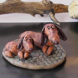 ceramic dachshund dog, ceramic dog , sculpture dog, dog statue, dog figure, dog gift, dog lover gift, custom sculpture