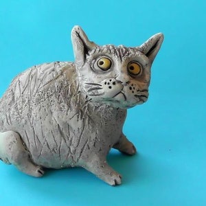 ceramic cat,gifts for cat lovers, cat decor, figurines cat, sculpture cat , cat lover gift,  cat statue,  cat figure, cat gift