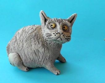 ceramic cat,gifts for cat lovers, cat decor, figurines cat, sculpture cat , cat lover gift,  cat statue,  cat figure, cat gift