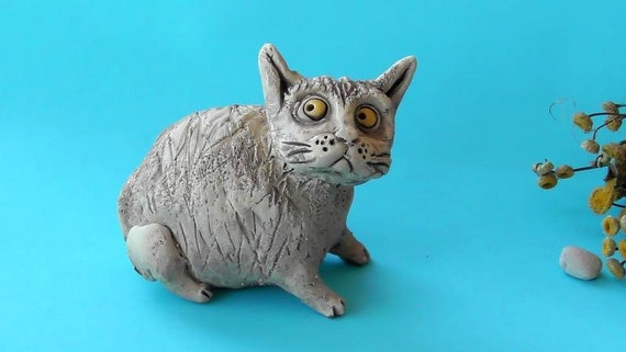 Ceramic Cat,gifts for Cat Lovers, Cat Decor, Figurines Cat - Main Image
