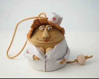 doctor gift, bell nurse, figurine ceramic nurse, sculpture nurse , nurse statue, sculpture decor,  nurse gift