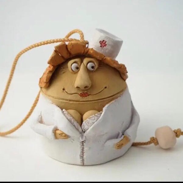 doctor gift, bell nurse, figurine ceramic nurse, sculpture nurse , nurse statue, sculpture decor,  nurse gift