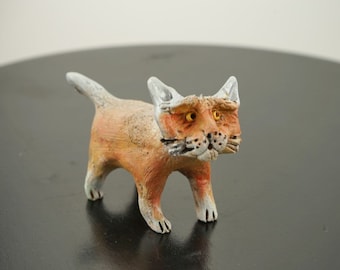 ceramic cat, cat figurine, clay sculpture, cat sculpture, cat charm, cat lover gift, cat art, cat decor, gifts for cat lovers