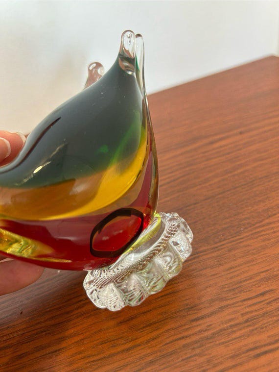 イタリアMurano Glass ムラーノガラス 鳥 オブジェ 置物 インテリア イタリアムラノガラスMURANO 2羽の鳥置物オブジェ